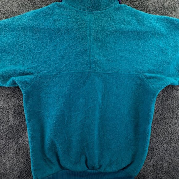 VTG Patagonia Womens Jacket Adult Fleece Purple Blue 1/4 Snap Pullover W/ Logo - Picture 14 of 15